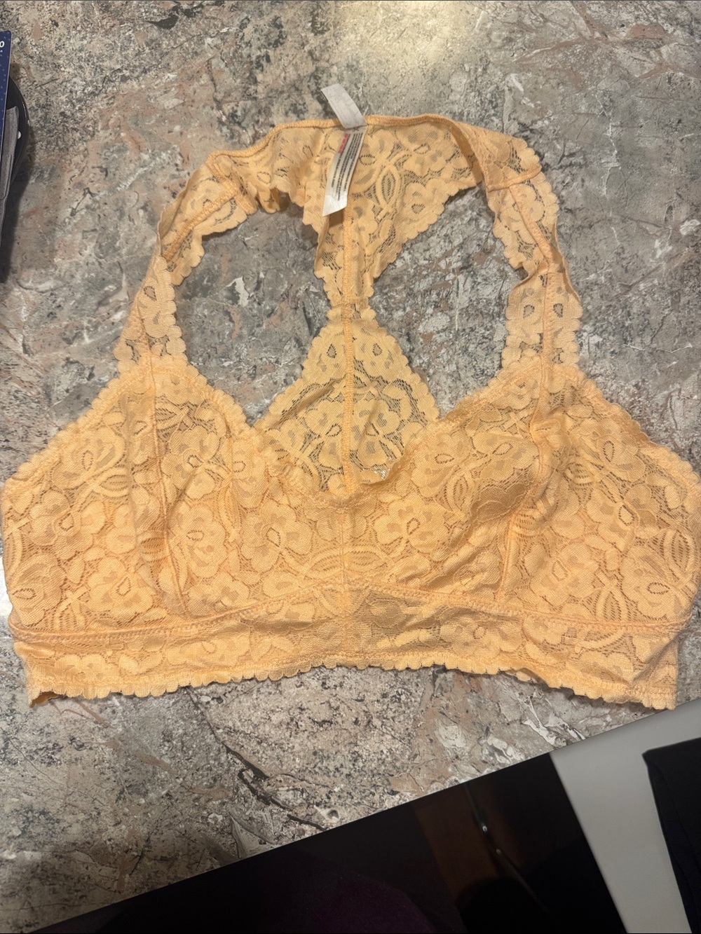 Free People Lace Racerback Bralette - Apricot